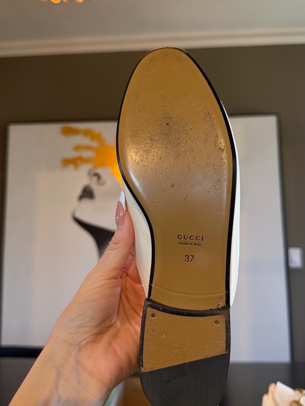 Gucci White Leather Horsebit Mule Slides - Picture 3 of 8